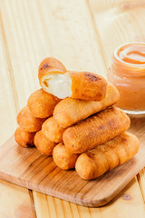 Appetizers called Tequeños made of fried corn filled with cheese