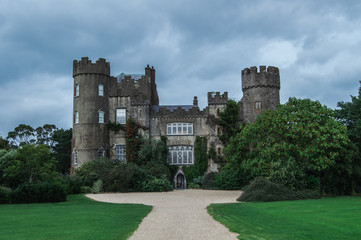 Fototapeta premium Moody picture of Malahide Castle in Malahide County Dublin Ireland
