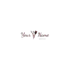 Logo stylist for hair. Vector