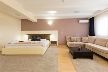 Interior of a hotel bedroom