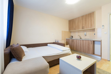 Interior of a hotel bedroom