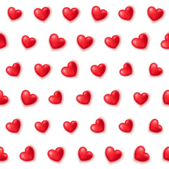 Cute red hearts seamless pattern, Valentine's Day, texture for wallpapers, fabric, wrap, web page backgrounds, vector illustration