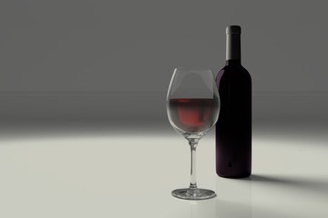 Bottle and glass of wine
