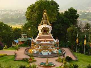 Small Buddhist stupa of Kopan monastery, Kathmandu, Nepal.