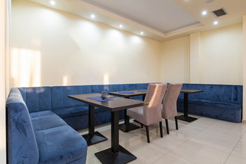 Hotel lobby cafe interior