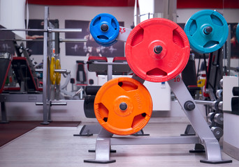 Fototapeta na wymiar Rack for sports weighting