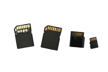 Memory cards on a white background. Isolated