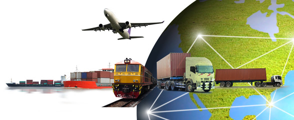 abstract image of the world logistics for support import export business and transportation