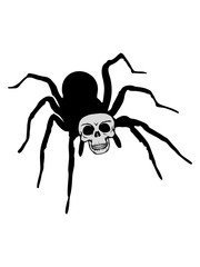 totenkopf schädel skelett tod tot böse klein gesicht spinne vogelspinne design clipart logo ekelig krabbeln monster horror halloween angst