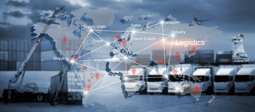 abstract image of the world logistics for support import export business and transportation