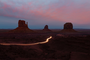 sunset at monument valley