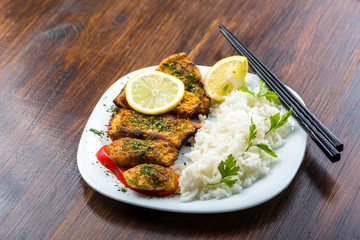 Fish in herbs seasoned