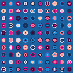 Multicolored abstract circles in modern style. Geometric seamless pattern. Background for design. EPS10