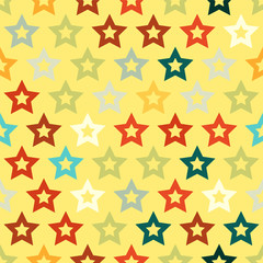 Multicolored stars for fabric, wrapping paper. Geometric seamless pattern. Background for design. EPS10
