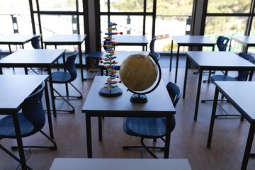 Globe and DNA model for children on a table - Powered by Adobe