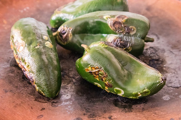 Roasting Poblano Chiles in Mexico 