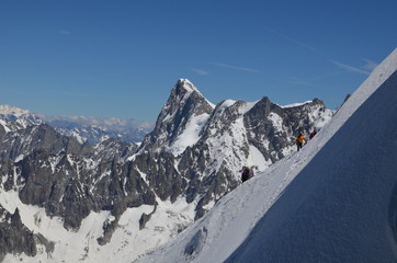 Group of climbers on mountain in snow