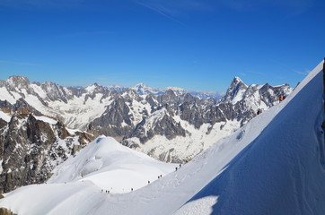 Group of climbers on mountain in snow