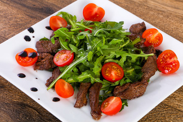 Beef with ruccola