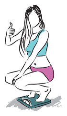 losing weight woman illustration