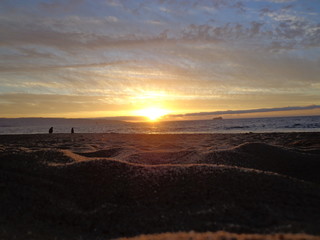 Fototapeta na wymiar sand and sunset