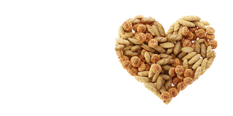 Healthy bread, good for human heart. Original 3d rendering