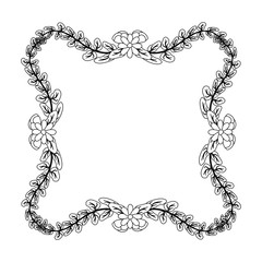 frame floral flowers leaves