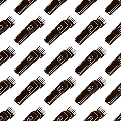 hair clipper vector seamless pattern
