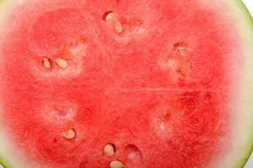 Watermelon isolated on white. Sliced fresh melon peices