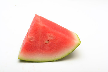 Watermelon isolated on white. Sliced fresh melon peices
