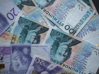 Fototapeta na wymiar Swedish Krona and Norwegian Krone notes