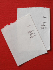 bills or receipts