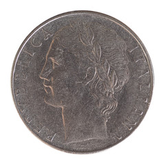 100 liras coin, Italy