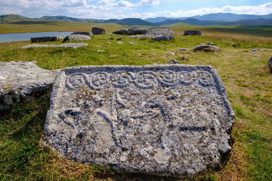 Gravestones stecci, Necropolis of the Bogumiles, near Zabljak, Zabljak Province, Montenegro, Europe