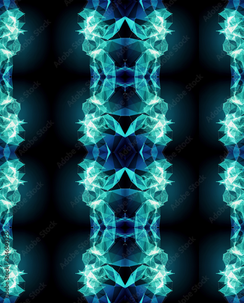 Poster An abstract colorful artistic 3d computer generated modern geometrical fractal patterns artwork background