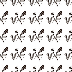 mantis vector seamless pattern