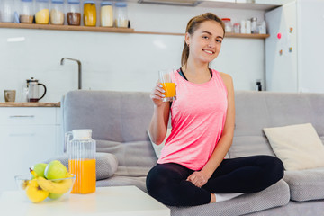 A young girl adheres to the rules of nutrition.