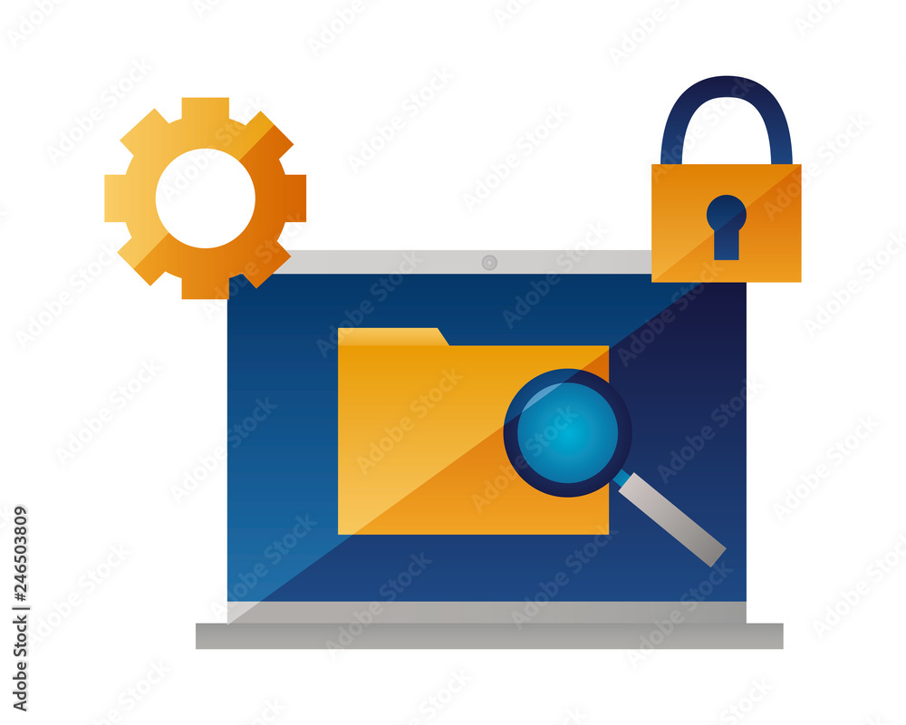 Poster laptop computer folder security