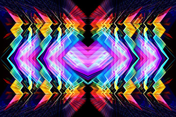 3d computer generated artistic unique bright futuristic abstract multicolored fractal colors reflections artwork background