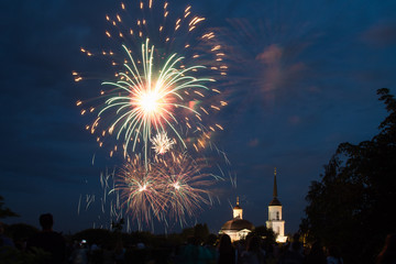 fireworks over the river