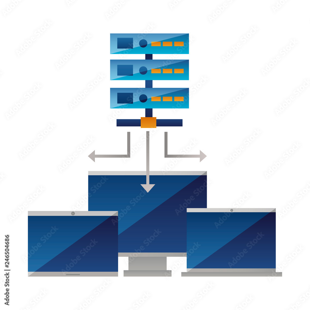 Poster database server computer monitor laptop