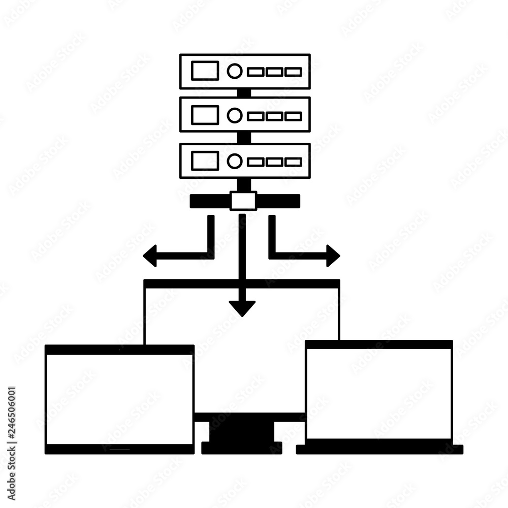 Poster database server computer monitor laptop