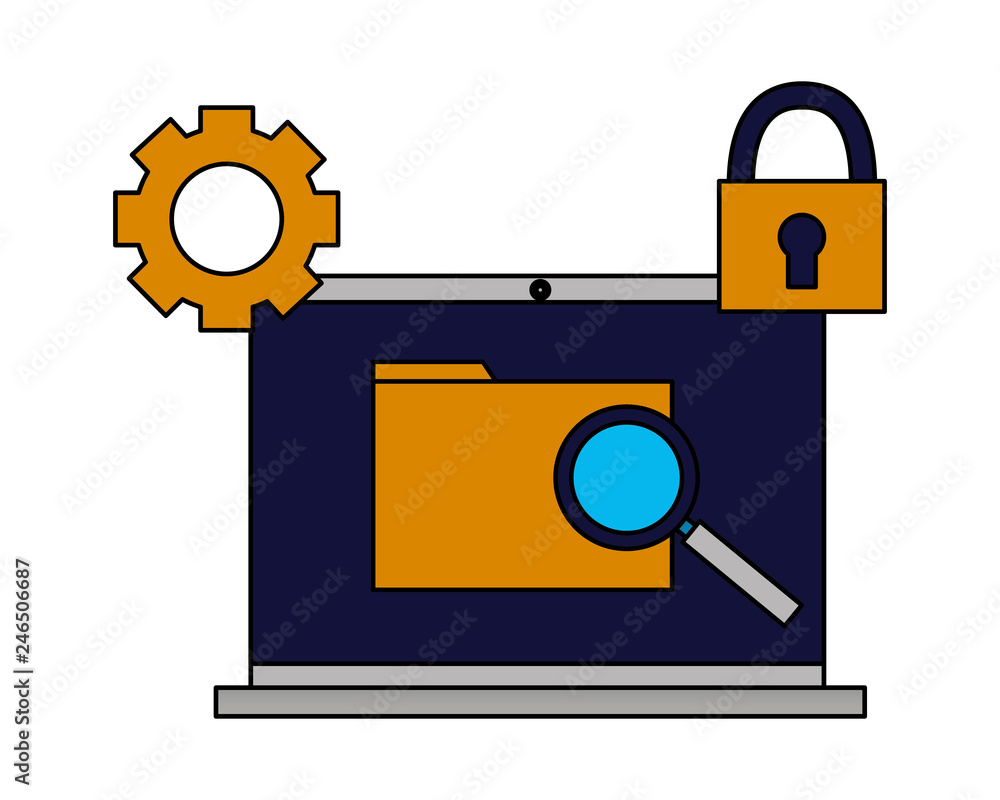 Poster laptop computer folder security