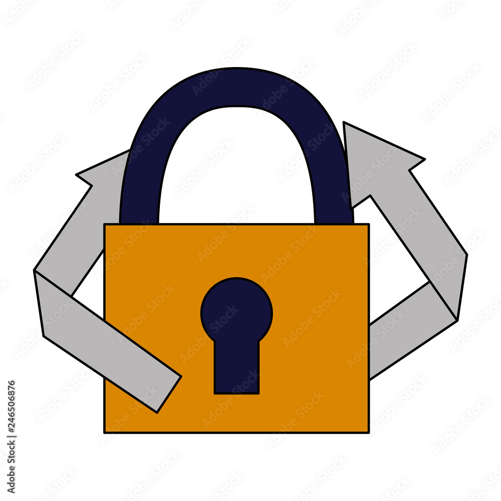 Poster padlock security arrows data