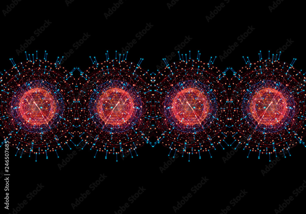 Poster 3d computer generated abstract unique smooth colorful modern smooth network artwork
