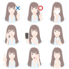 女性のいろいろな表情