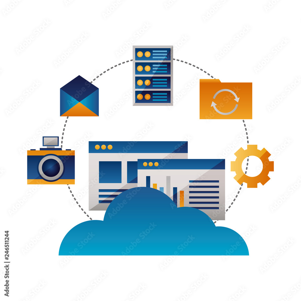 Poster cloud computing data information connection