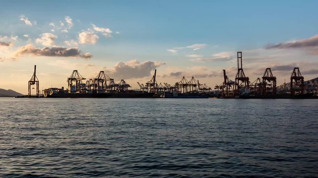 Trading Port Activity, ships, trucks,vehicles, Hoisting Cranes