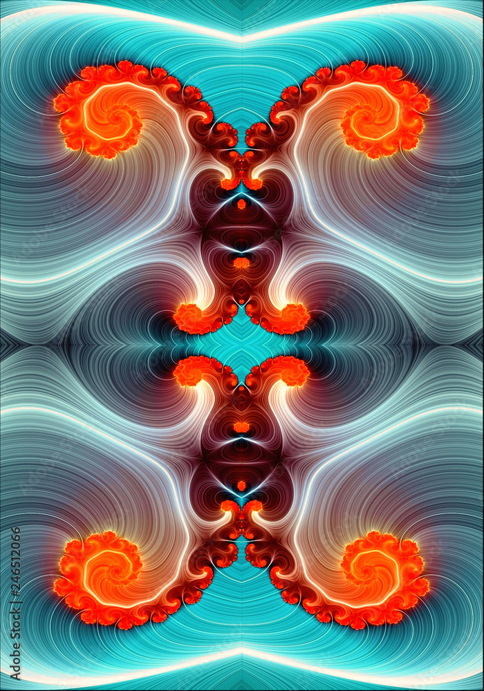 Poster abstract fractal 3d computer generated pure bright multicolored energy field artwork background