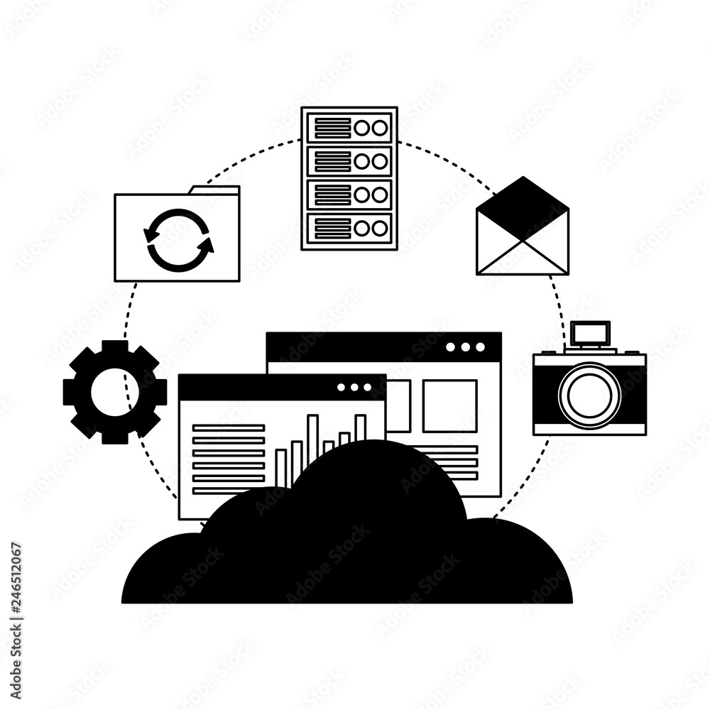 Poster cloud computing data information connection